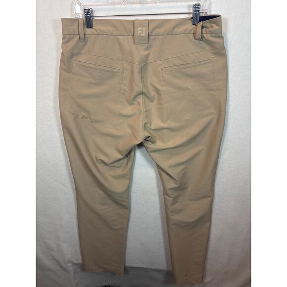 Foot Joy Mens Beige Flat-Front Chino Pants With Button Closure34x30 - Picture 10 of 13
